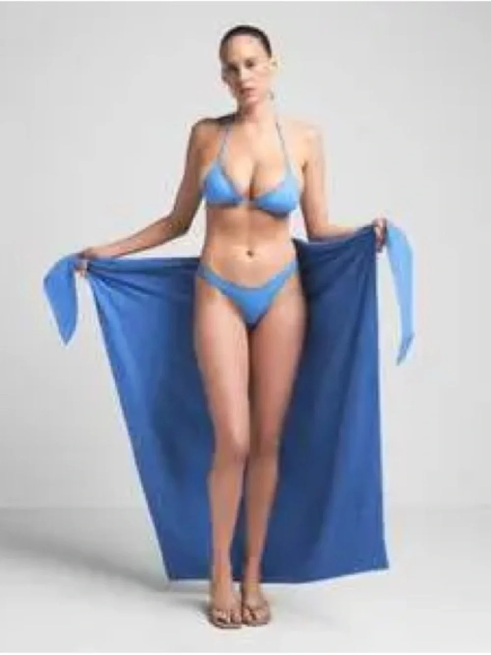 SKIMS Terry Cover Up Swim Sarong Wrap Tide Blue XXS NWT
